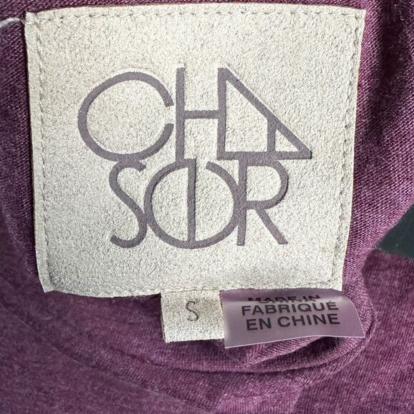 NWT Chaser Long Sleeve Cropped Slouchy Turtle Neck Burgundy Maroon Tee Shirt S - Picture 8 of 14